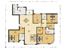 姚江湾 三开间大平层 南向姚江 户型方正 大落地窗