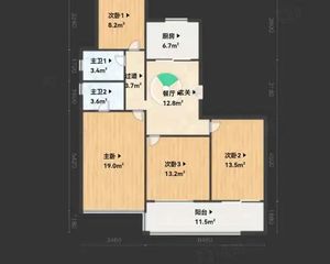 大发中山隽府4室1厅2卫南朝向212.0万元/套出售