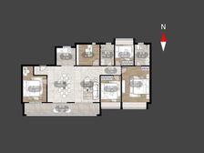 龙湖景粼天著 168平5居 南向毛坯 安静不临街