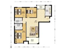 南北通透正弘麓林苑3室2厅