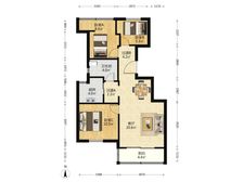 拉菲庄园三房,精装修,实验