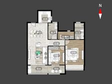 低总价!龙湖景粼天著 3室2厅 毛坯 采光好 有钥匙 诚售