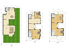 南商地铁口联排别墅,东边套,大花园,使用面积大