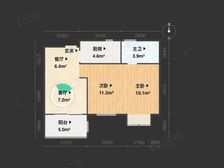 景澜庭东区2室2厅1卫南朝向60.0万元/套出售
