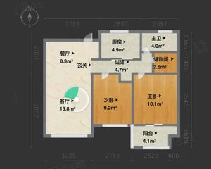 新兴岚湾小区2室2厅1卫南朝向81.0万元/套出售