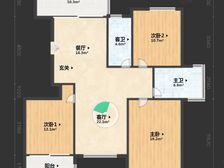 波波城3室2厅2卫南朝向328.0万元/套出售