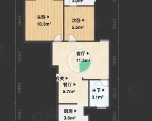 宝丰茗苑2室1厅1卫南朝向135.0万元/套出售