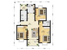 上海豪园 128.4㎡ 飞机户型,黄金楼层,高得房率