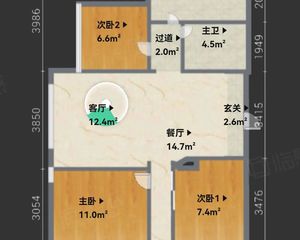 宁兴城市花园3室2厅1卫南朝向160.0万元/套出售