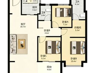 金科玖樾里3室2厅2卫南北朝向188.0万元/套出售