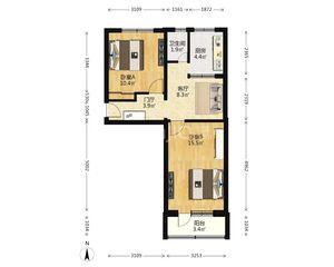 西直门 两居 南北向 638万 满五