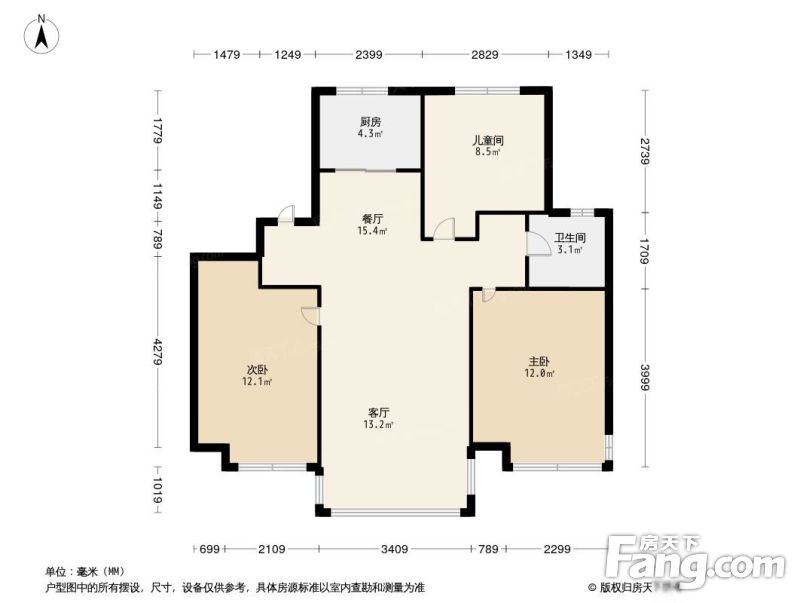 福山11层电梯洋房丨刚需标配89平耳朵户型丨毛坯框架机构