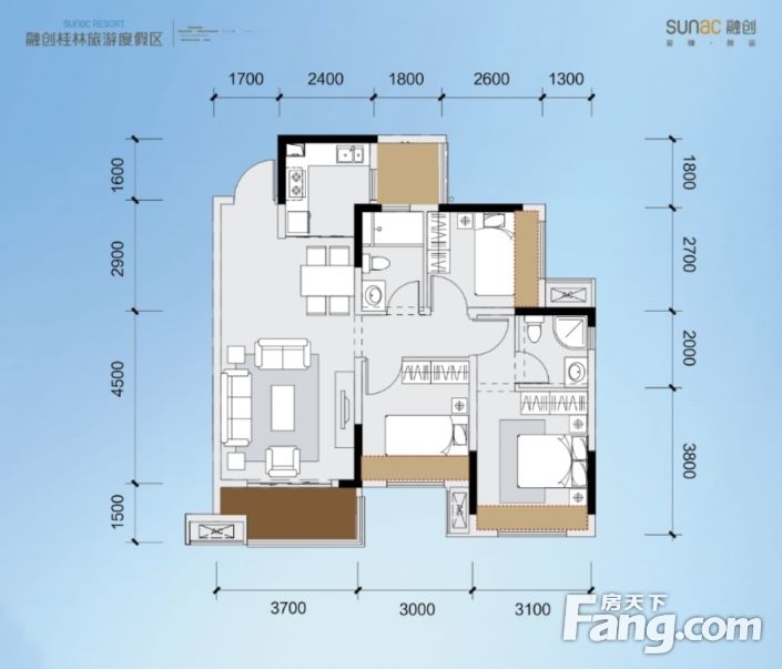 七星区融创有证带大露台电梯精装三房楼间距宽小区绿化好