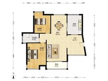 海悦花园七区:南北通透2室2厅可做2+1户型.鎹10㎡门厅!