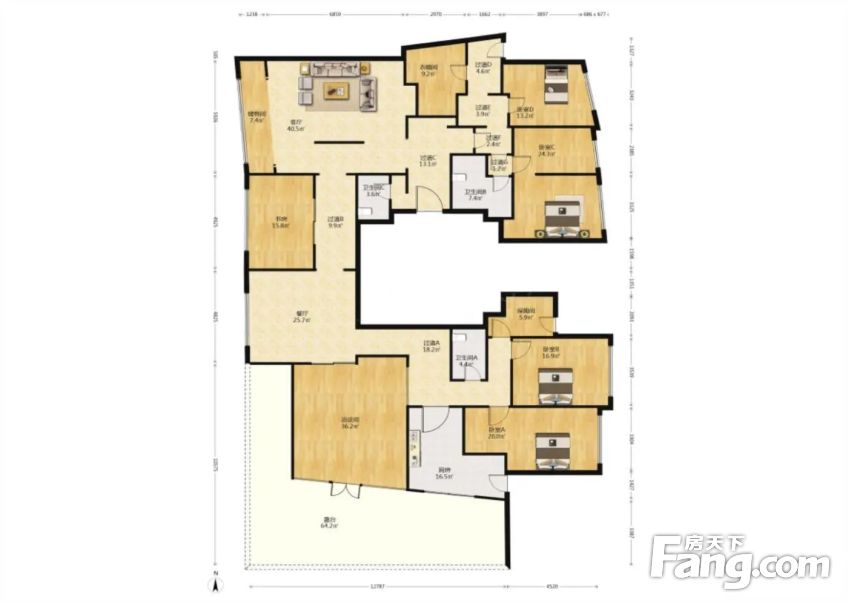 俯瞰整个湘江视野非顶楼,长沙开福新河三角洲北辰定江洋二手房 四室