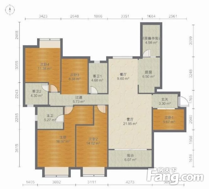 星耀国际一线临湖江景全新装修未入住大五房双套间视野用无遮挡