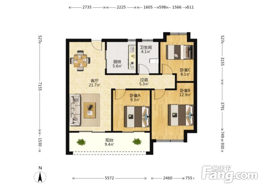 龙信骏园3室2厅1卫其它1628万元99平米