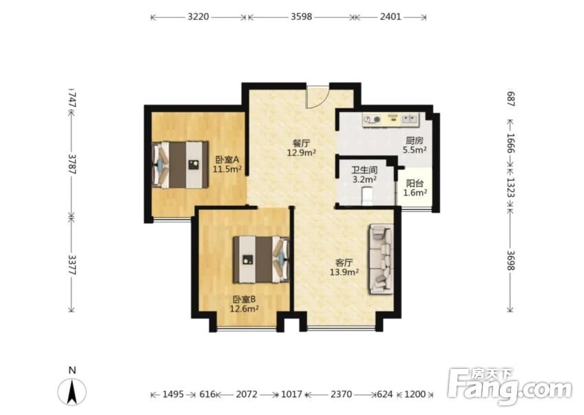 双阳两居电梯洋房花园社区自持物业出门6号地铁