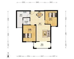 阳光新港中央花园城 2室2厅 81.49平