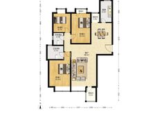 大花园顺驰蓝调国际 150.71平3居 南北向精装修全明格局