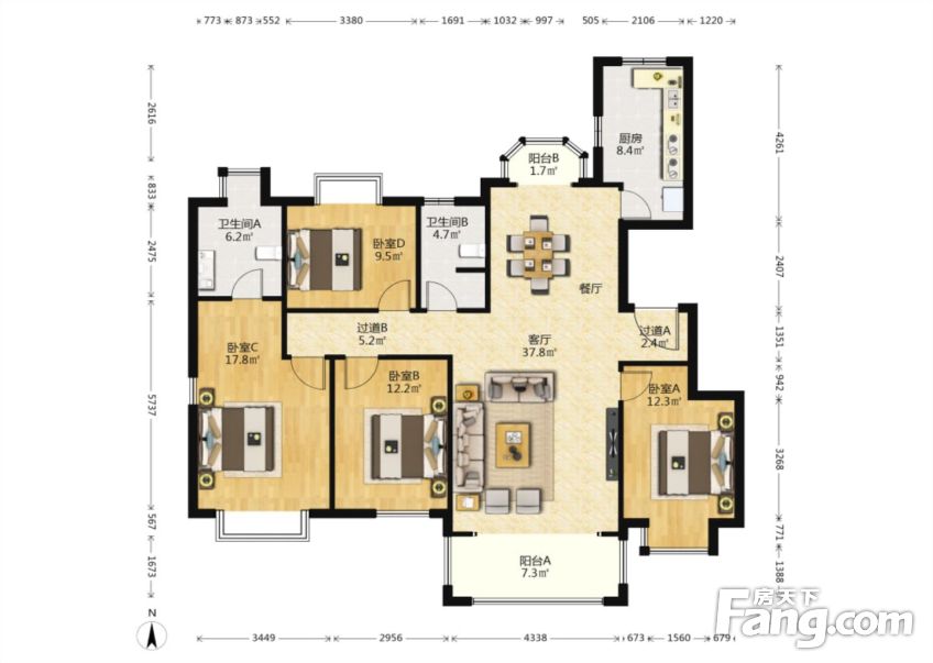 御錦城鷺灣4室1廳2衛精裝238萬元