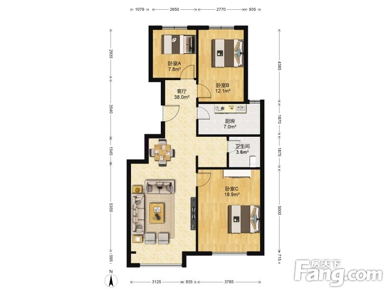 祥成家园3栋2室户型图图片