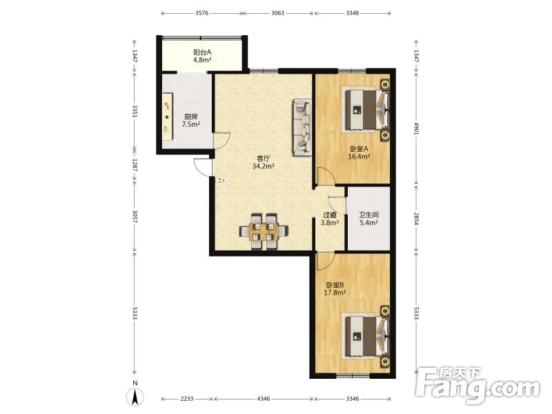 红波公寓2室1厅11084平