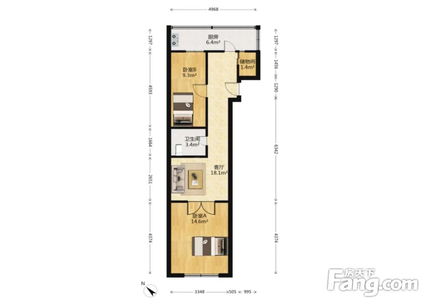 房子干净 业主诚意出售,天津河东大直沽荣兴温泉公寓二手房 两室 - 房