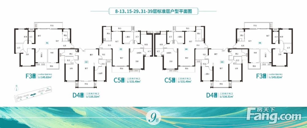 毛坯大三房南北通透性价王二环内8字头湖景房清水塘