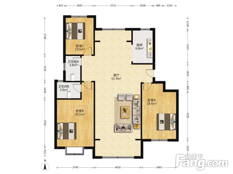 西江华府五区毛坯房没住过11层电梯洋房不沿街随时看房