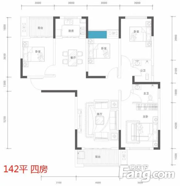 省府旁 首付50万 毛坯大四房 8号线 天心,长沙天心新开铺辉煌时代二手