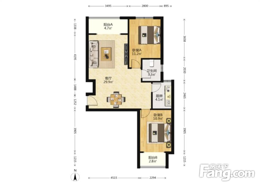 精装干净上眼南北通透好户型采光好