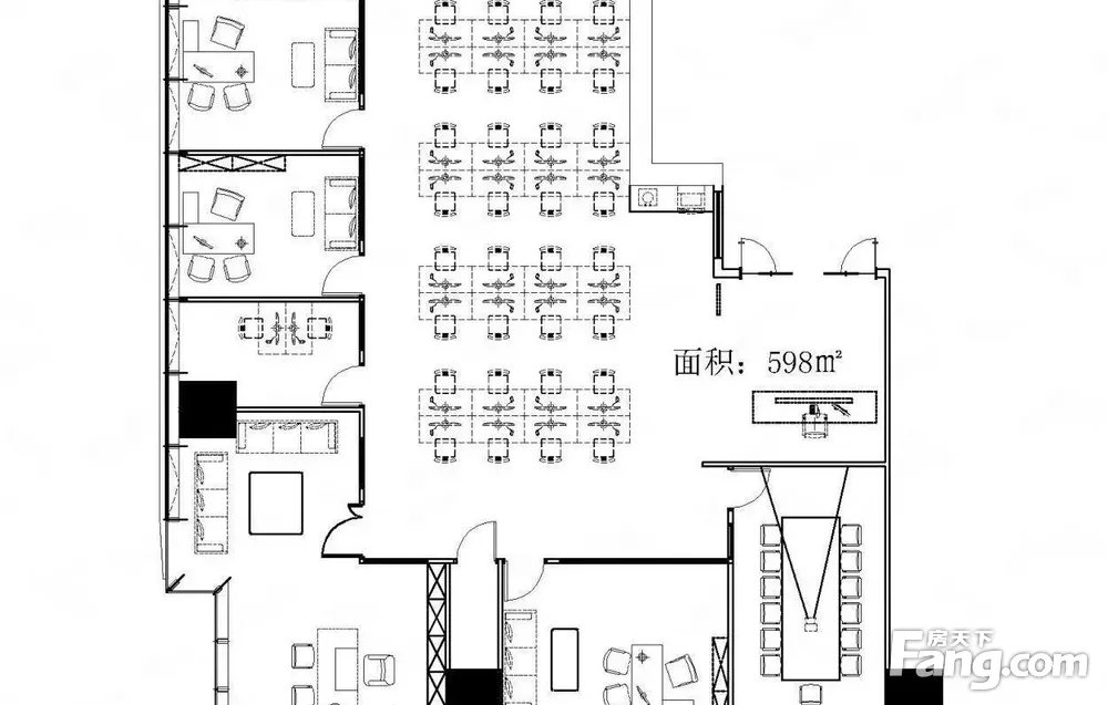 500平米办公室平面图图片