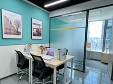 精装1+1套间办公室出租,整面落地窗,户型方正,可注册变更