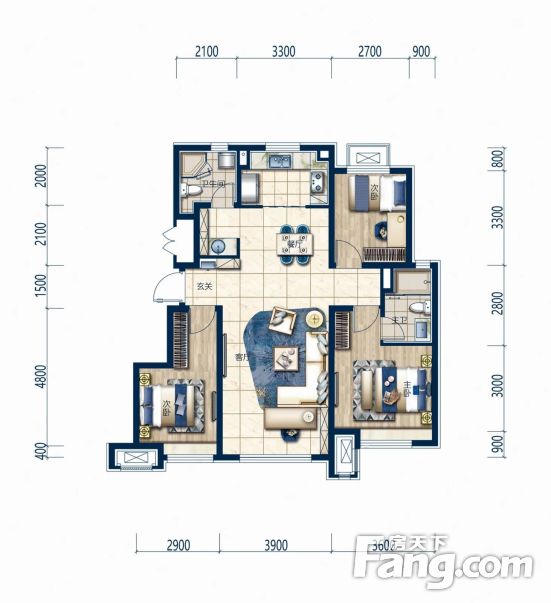 央企保利梧桐大道三阳开泰户型104w起