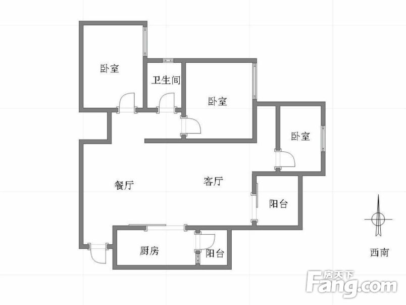 急急急金科空港城二期63万3室1厅1卫毛坯急