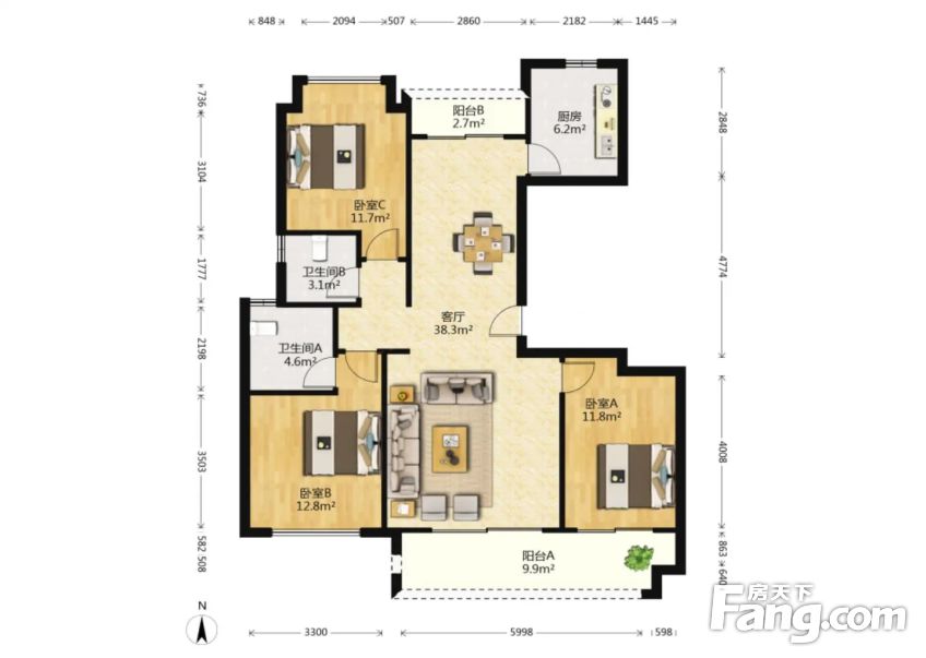 书包房三房大平层一梯一户