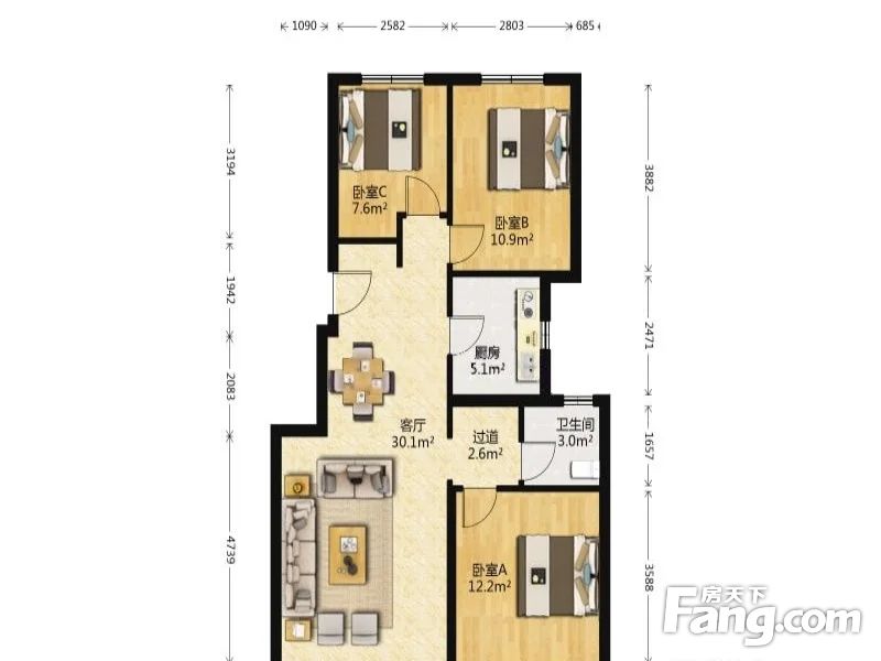 手续费05中海首钢长安云尚三室南北视野好诚售