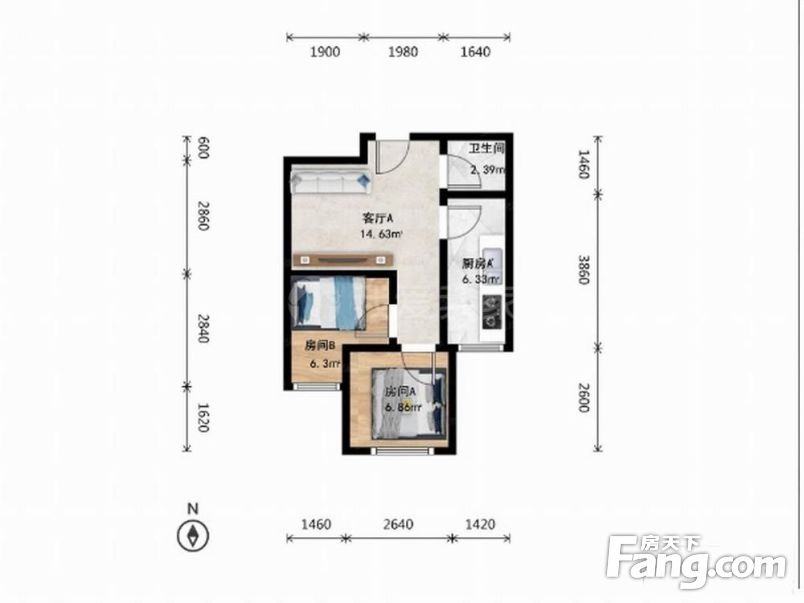 长阳康泽佳苑南区2室1厅