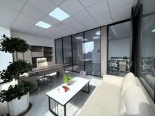 地铁口!智慧园二期130平全新精装朝向南带全套办公家具电梯口