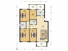 【拥金1】万维花园 4室2厅 150.63平 南北通透中楼层