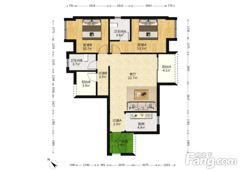 奥园少有横厅四房看中庭出门即是轻轨出门双公园
