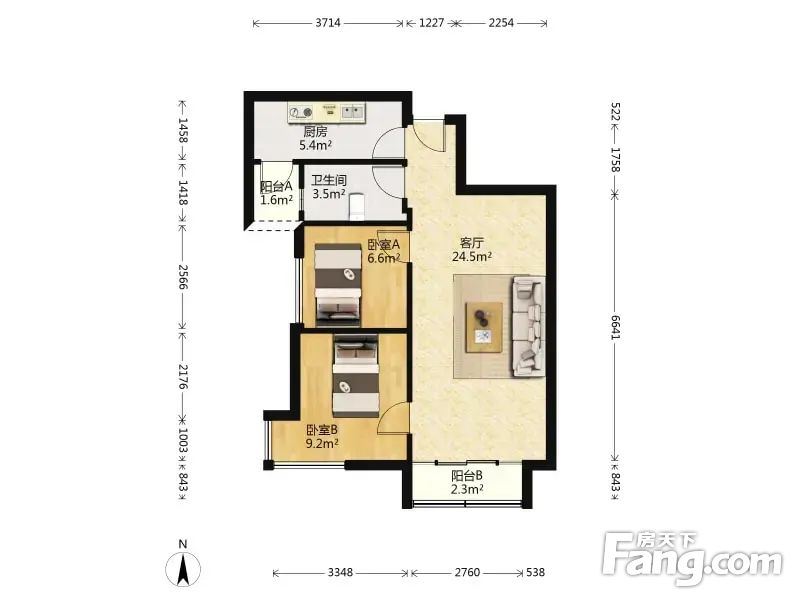 捡漏佛奥俊贤雅居精致小两房户型通透业主诚售