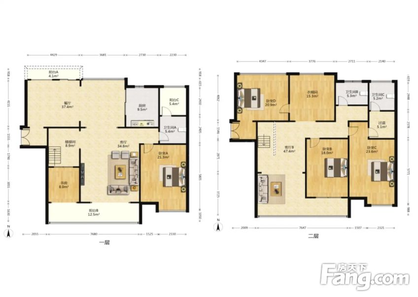 新城国奥小区5室3厅3卫精装203万元