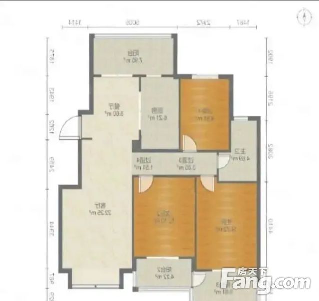 精装修三房 靠京华城商圈,扬州邗江京华城阳光美第二手房 三室 - 房