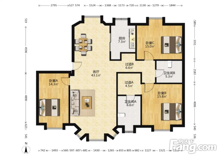 电梯洋房位置安静南北通透格局好