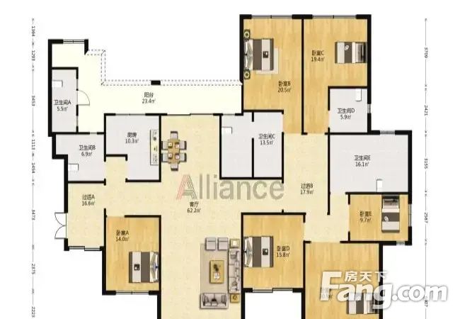 新降恒大华府a区花园洋房2楼送100㎡大露台纯毛坯