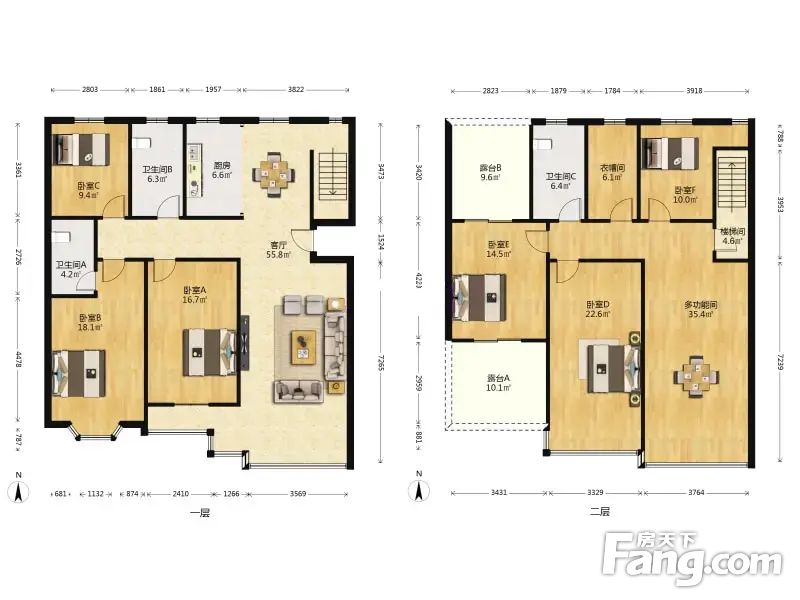 奥林花园复式6房230平396万独库