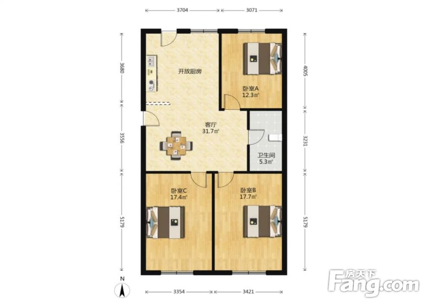 南宁馨苑3室2厅1卫简装138万元