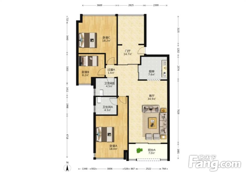 品质洋房,精装修 采光视野好,重庆南岸回龙湾雅居乐国际花园二手房